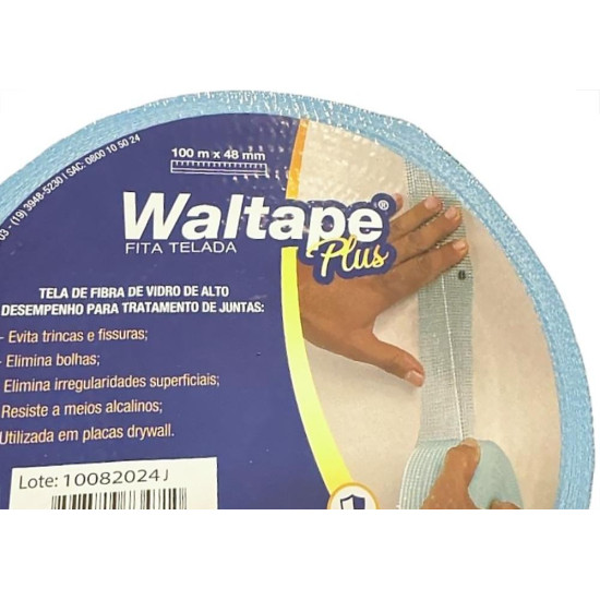 Fita Telada Walsywa Waltape Fibra De Vidro De Alto Desempenho Para Juntas De Drywall E Trincas Autoadesiva 48Mm X 100M - 560048 Fita Telada Walsywa Waltape Fibra De Vidro De Alto Desempenho Para Juntas De Drywall E Trincas Autoadesiva 48Mm X 100M - 560048