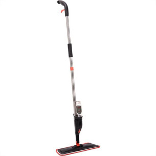 Mop Spray Powermaid Refil Microfibra Base Flexivel 360º Cabo Iox 129Cm Com Reservatorio 380Ml - Vermelho/Cinza