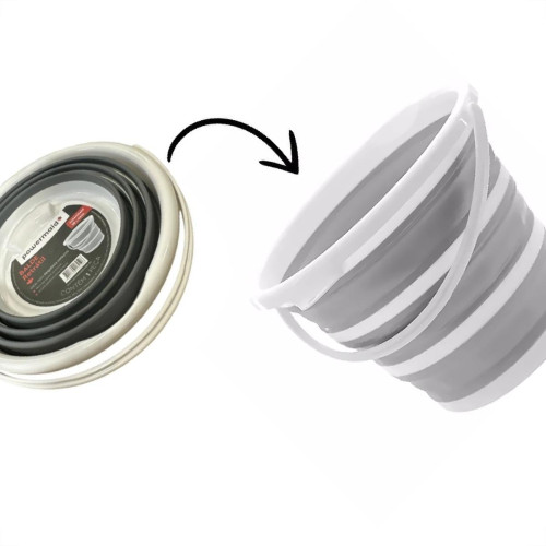 Balde Retratil Powermaid Branco/Cinza 10L Balde Retratil Powermaid Branco/Cinza 10L