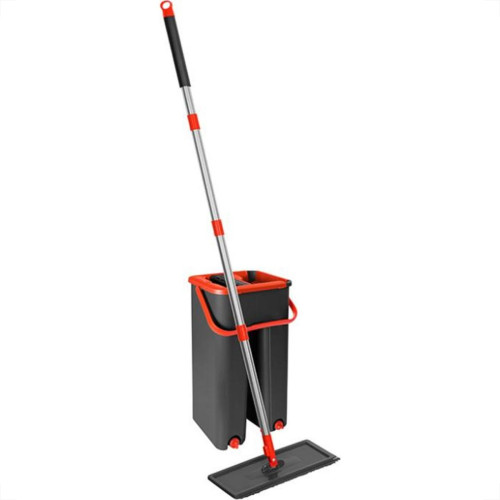 Mop Powermaid Lava E Seca Balde Vertical Refil Microfibra Cabo Aco Inox 125Cm - Vermelho/Cinza Mop Powermaid Lava E Seca Balde Vertical Refil Microfibra Cabo Aco Inox 125Cm - Vermelho/Cinza