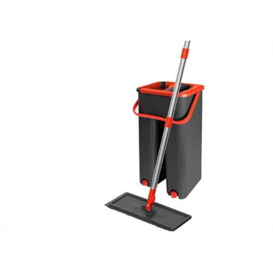 Mop Powermaid Lava E Seca Balde Vertical Refil Microfibra Cabo Aco Inox 125Cm - Vermelho/Cinza Mop Powermaid Lava E Seca Balde Vertical Refil Microfibra Cabo Aco Inox 125Cm - Vermelho/Cinza