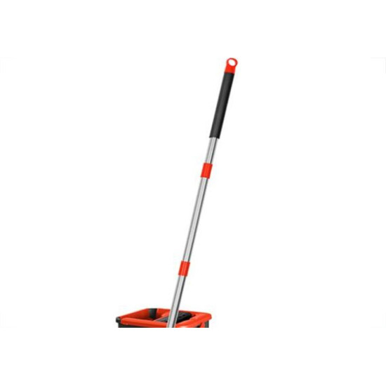 Mop Powermaid Lava E Seca Balde Vertical Refil Microfibra Cabo Aco Inox 125Cm - Vermelho/Cinza Mop Powermaid Lava E Seca Balde Vertical Refil Microfibra Cabo Aco Inox 125Cm - Vermelho/Cinza