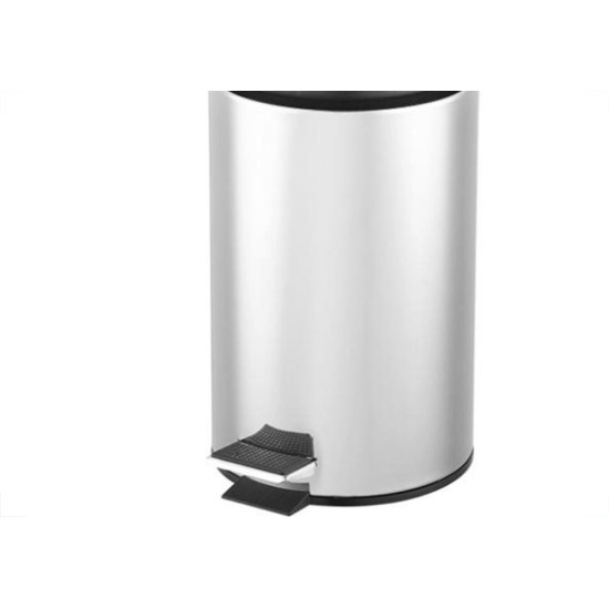 Lixeira Inox Com Pedal Redonda Powermaid 5 Litros