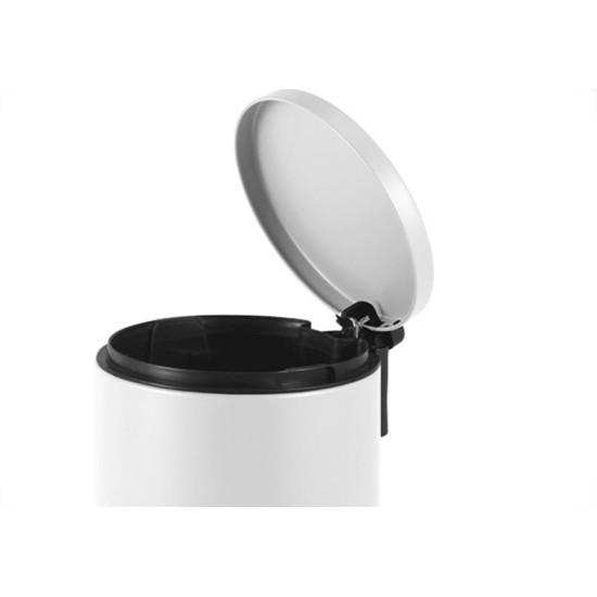 Lixeira Com Pedal Redonda Powermaid Matte 5 Litros Branca Lixeira Com Pedal Redonda Powermaid Matte 5 Litros Branca