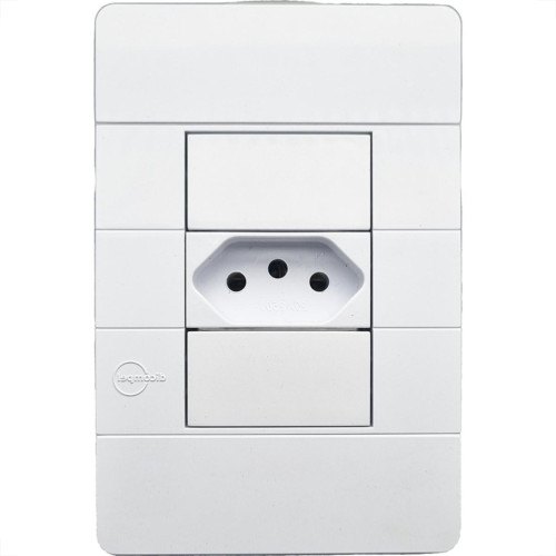Conjunto Dicompel Ritz 1 Tomada Horizontal 2P+T. 20A. Branco - Rzb-2000/30 Conjunto Dicompel Ritz 1 Tomada Horizontal 2P+T. 20A. Branco - Rzb-2000/30