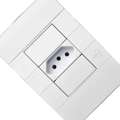 Conjunto Dicompel Ritz 1 Tomada Horizontal 2P+T. 20A. Branco - Rzb-2000/30 Conjunto Dicompel Ritz 1 Tomada Horizontal 2P+T. 20A. Branco - Rzb-2000/30