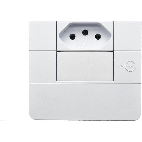 Conjunto Dicompel Ritz 1 Tomada Horizontal 2P+T. 20A. Branco - Rzb-2000/30 Conjunto Dicompel Ritz 1 Tomada Horizontal 2P+T. 20A. Branco - Rzb-2000/30