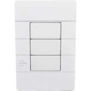 Placa Conjunto Dicompel Ritz Branca 4X2 - Cega + Suporte - Rzb-2300/34
