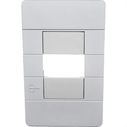 Placa Conjunto Dicompel Ritz Branca 4X2 - 1 Modulo Horizontal + Suporte - Rzb-2300/37 Placa Conjunto Dicompel Ritz Branca 4X2 - 1 Modulo Horizontal + Suporte - Rzb-2300/37
