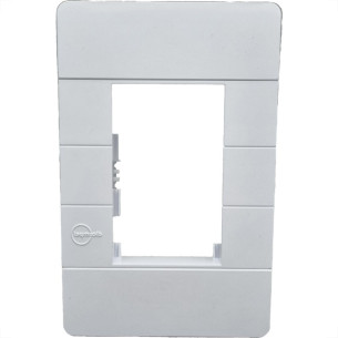 Placa Conjunto Dicompel Ritz Branca 4X2 - 3 Modulos Horizontais + Suporte - Rzb-2300/35