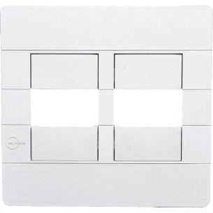 Placa Conjunto Dicompel Ritz Branca 4X4 - 2 Modulos Horizontais + Suporte - Rzb-2300/41