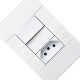 Conjunto Dicompel Ritz 1 Simples + Tomada 2P+T 10A. Branco - Rzb-2000/19 Conjunto Dicompel Ritz 1 Simples + Tomada 2P+T 10A. Branco - Rzb-2000/19