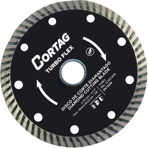 Disco Diamantado Cortag Turbo Flex 115Mm X 22,2Mm Para Esmerilhadeira - 61549 Disco Diamantado Cortag Turbo Flex 115Mm X 22,2Mm Para Esmerilhadeira - 61549