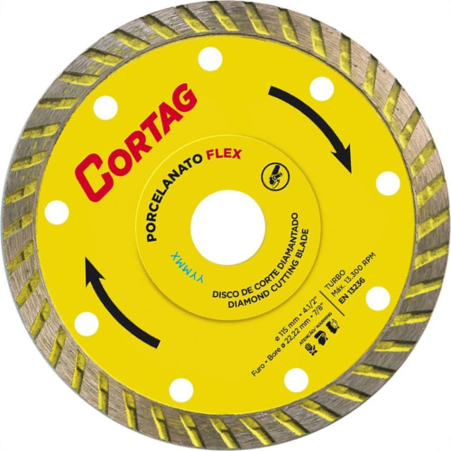 Disco Diamantado Cortag Porcelanato Turbo Flex 115Mm X 22,2Mm Para Esmerilhadeira - 61577 Disco Diamantado Cortag Porcelanato Turbo Flex 115Mm X 22,2Mm Para Esmerilhadeira - 61577