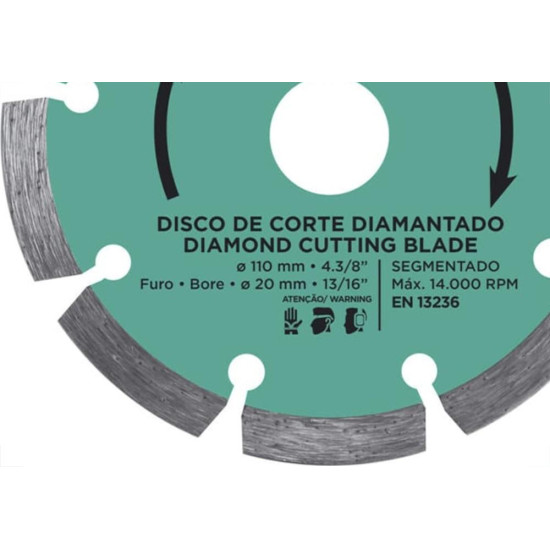 Disco Diamantado Cortag Eco 110Mm X 20Mm Segmentado - 61699 Disco Diamantado Cortag Eco 110Mm X 20Mm Segmentado - 61699