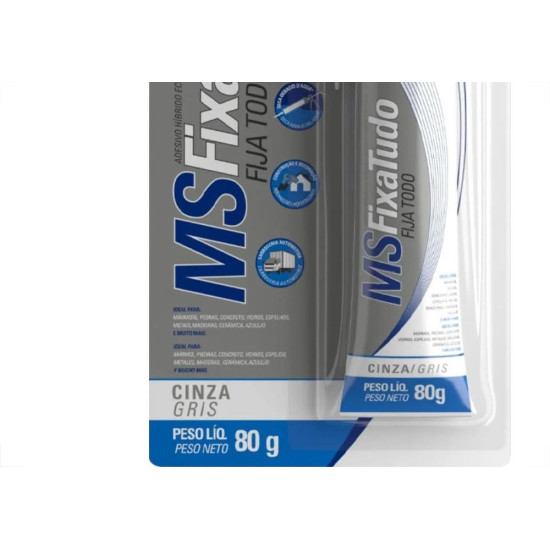 Cola Selante Tekbond Ms Fixa Tudo Cinza 80Gr Blister