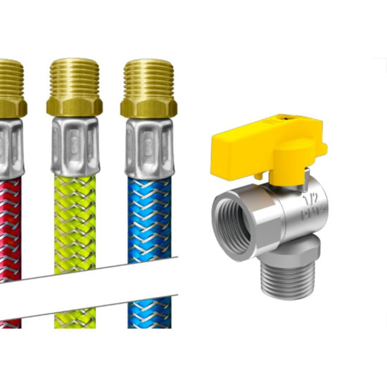 Kit Instalacao Roco Aquecedor A Gas 30Cm 1/2 - 3124-412