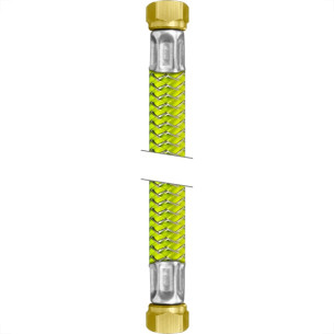 Mangueira Para Gas Malha Aco Roco 1/2'' Femea X 3/4'' Femea 40Cm Nbr14955