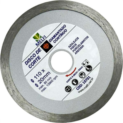 Disco Diamantado Melfi Continuo Porcelanato / Ceramica 110 X 20Mm - 10701 Disco Diamantado Melfi Continuo Porcelanato / Ceramica 110 X 20Mm - 10701
