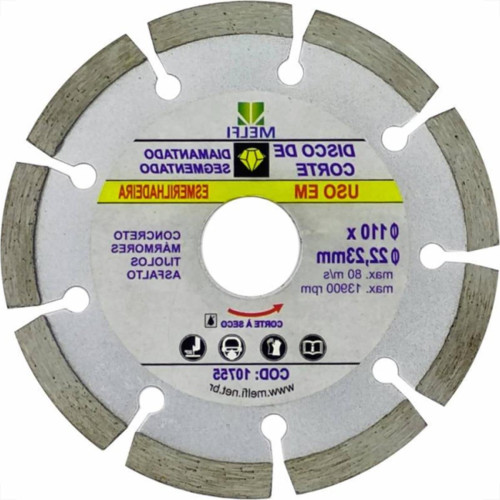 Disco Diamantado Melfi Segmentado Seco 110Mm X 22,23Mm - 10755