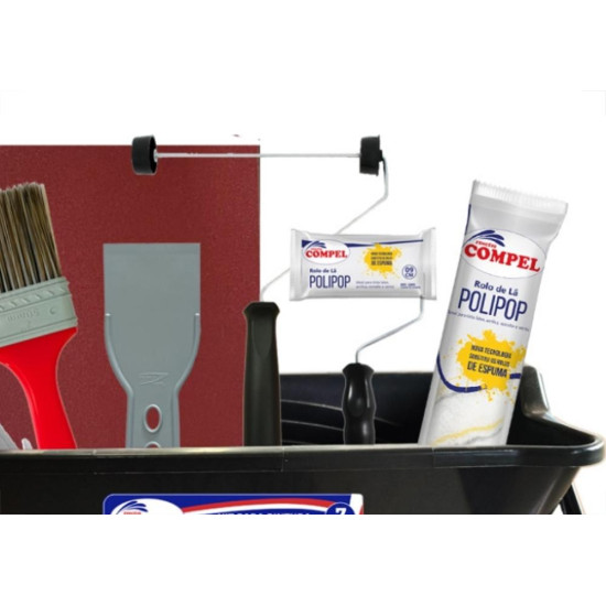 Kit Pintura Compel Com Cacamba 7 Pecas Pegue E Pinte - 0.969