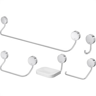 Acessorio Wc Deca Net Kit Com 5 Pecas Cromado - 2000.C01