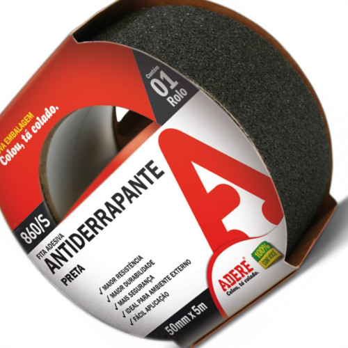 Fita Antiderrapante Adere Preta 860S 50Mm X 5M