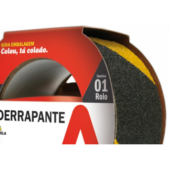 Fita Antiderrapante Adere Preta/Amarela 866S 50Mm X 5M