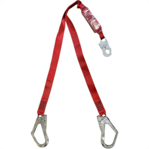 Talabarte ''Y'' Ultra Safe - Rosso Corax Com Mosquetao + Absorvedor De Energia 1,30M