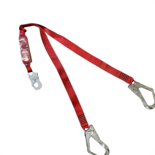 Talabarte ''Y'' Ultra Safe - Rosso Corax Com Mosquetao + Absorvedor De Energia 1,30M