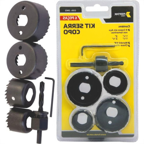 Serra Copo Jogo Fertak Aco Carbono Com 6 Pecas 1.1/4''A 2.1/8'' - 2902