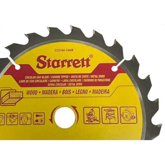 Serra Circular Widea Starrett 7.1/4''X 24 Dentes - Ccs184-24Aw Serra Circular Widea Starrett 7.1/4''X 24 Dentes - Ccs184-24Aw