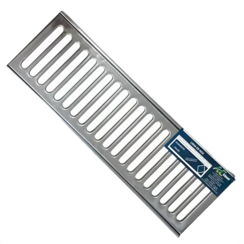 Grelha De Aco Inox Com Porta Grelha 15X 50Cm