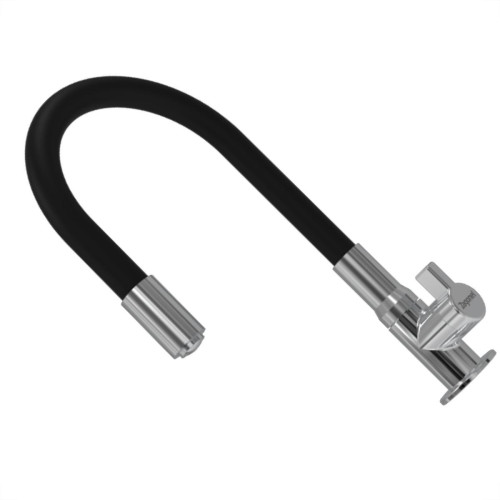 Torneira Gourmet Flex Mesa Bica Movel Metal Zagonel Motion Cozinha Preta - 1/4 Volta