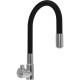 Torneira Gourmet Flex Parede Bica Movel Metal Zagonel Motion Cozinha Preta - 1/4 Volta