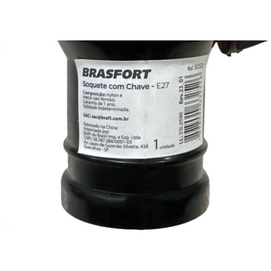 Soquete Com Chave Brasfort Latao 8252 - Kit C/20 Pecas Soquete Com Chave Brasfort Latao 8252 - Kit C/20 Pecas