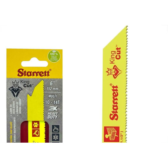 Lamina Para Serra Sabre Starrett 152Mm/6'' Bi-Metal 10-14 Dentes - Mult - Caixa Com 2 Pecas - Br61014-2