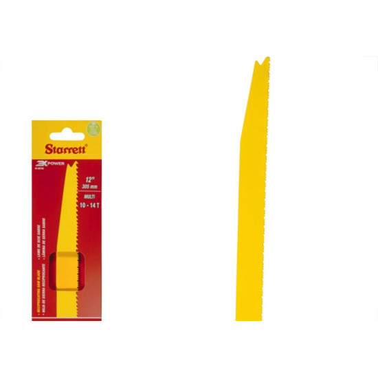 Lamina Para Serra Sabre Starrett 305Mm/12'' Bi-Metal 10-14 Dentes - Multi - Caixa Com 2 Pecas - Bt121014-2