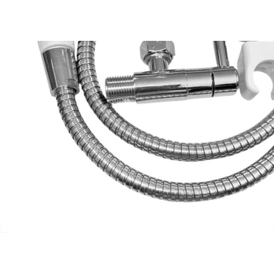 Ducha Higienica Alpha 1/4 Volta C-72 Gatilho Branco 1,20M