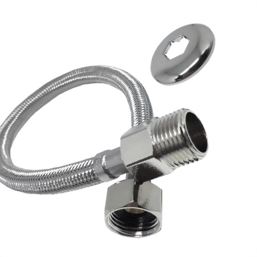 Engate Flexivel Malha Inox Alta Pressao Alpha 40Cm Engate Flexivel Malha Inox Alta Pressao Alpha 40Cm