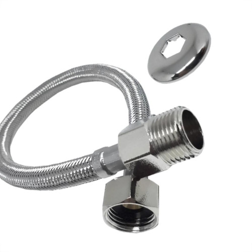Engate Flexivel Malha Inox Alta Pressao Alpha 60Cm Engate Flexivel Malha Inox Alta Pressao Alpha 60Cm