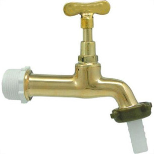 Torneira Jardim Metal Amarela Alpha 1130 Longa - 1/2'' E 3/4''