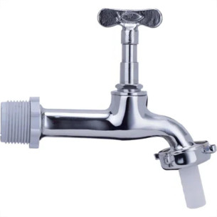 Torneira Jardim Metal Cromada Alpha 1130 Longa - 1/2'' E 3/4''