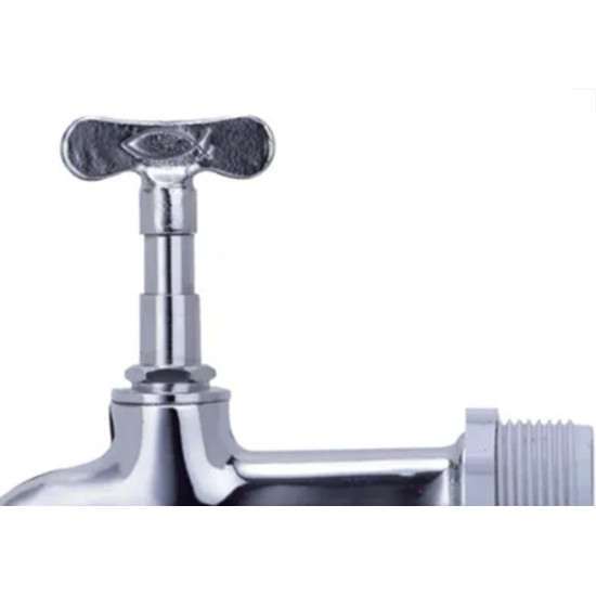 Torneira Jardim Metal Cromada Alpha 1130 Longa - 1/2'' E 3/4'' Torneira Jardim Metal Cromada Alpha 1130 Longa - 1/2'' E 3/4''