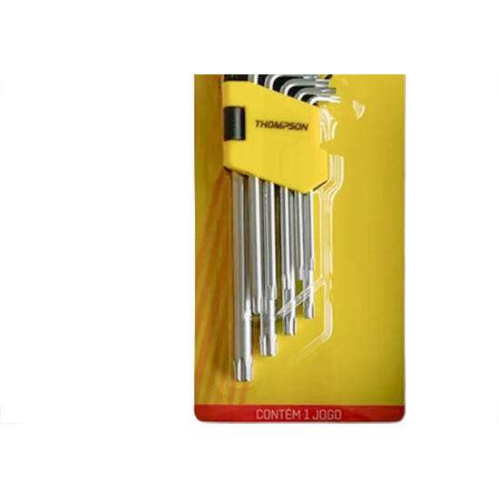 Chave Torx Thompson Tipo ''L'' Jogo Com 9 Pecas Longo - 1842 Chave Torx Thompson Tipo ''L'' Jogo Com 9 Pecas Longo - 1842