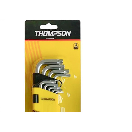 Chave Torx Thompson Tipo ''L'' Jogo Com 9 Pecas Longo - 1842 Chave Torx Thompson Tipo ''L'' Jogo Com 9 Pecas Longo - 1842