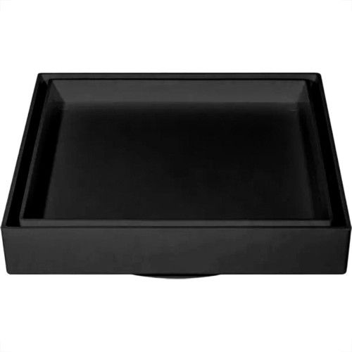 Ralo Invisivel Quadrado Ss Lares 10X10Cm Preto