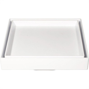 Ralo Invisivel Quadrado Ss Lares 15X15Cm Branco