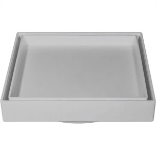 Ralo Invisivel Quadrado Ss Lares 15X15Cm Cinza Claro