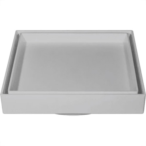 Ralo Invisivel Quadrado Ss Lares 15X15Cm Cinza Claro